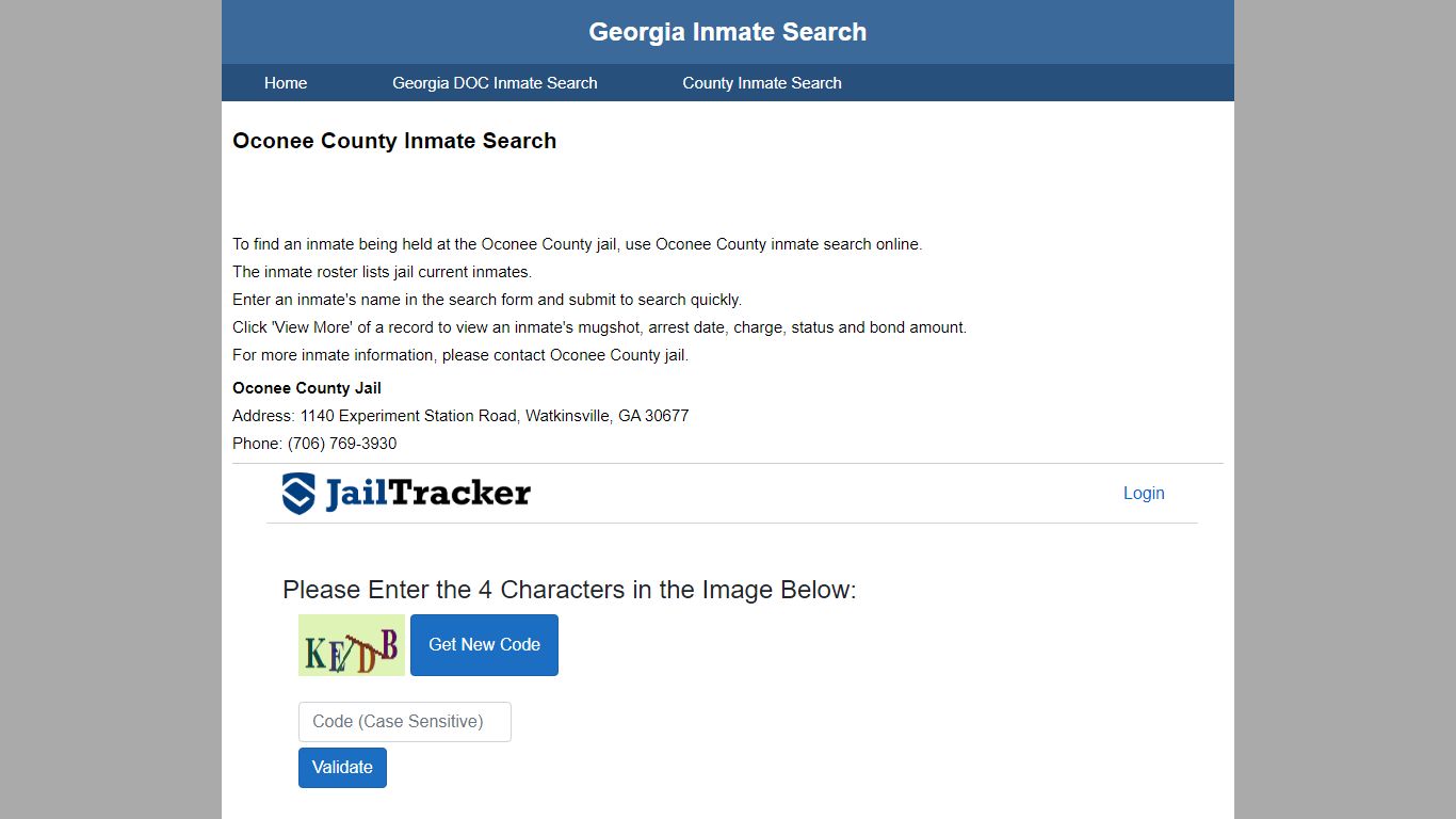 Oconee County Jail Inmate Search